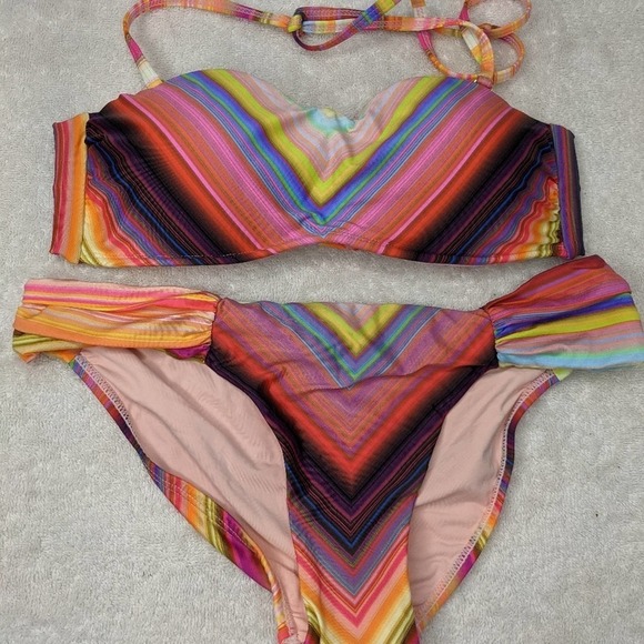 PILYQ COLORFUL SUNSET BIKINI SWIMSUIT SZ S - Picture 10 of 12